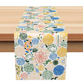 Aperturee - Aperturee Bright Bohemian Table Runner for Spring and Summer Colorful Boho Pattern for Kitchen and Dining Decor